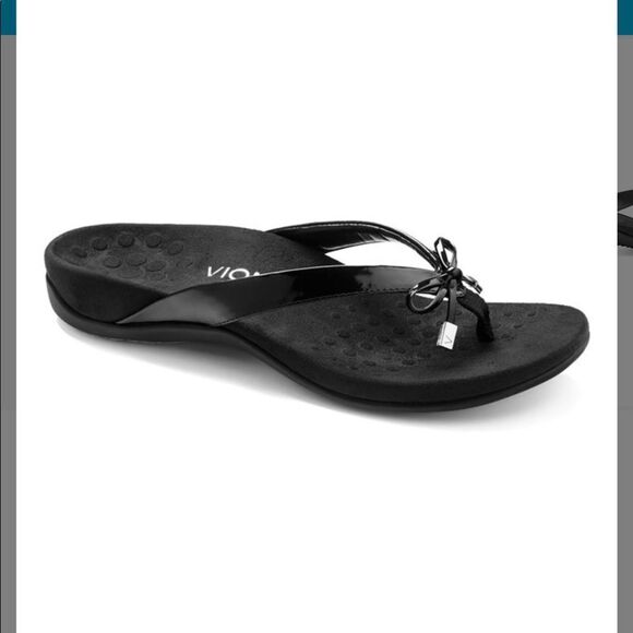 Vionic Black Patent Bella Sandals - Picture 2 of 9